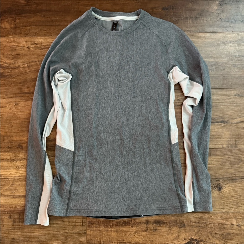 lululemon athletica Gray and White Long Sleeve Tee
